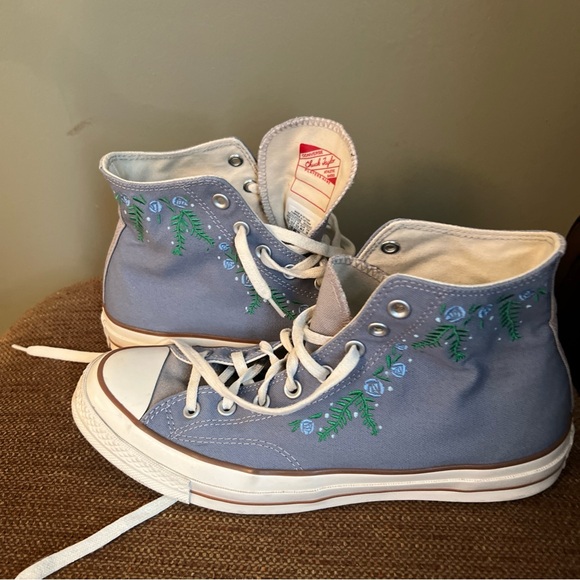 Women's CONVERSE All Star Chuck Taylor HI-TOP Blue Jean Denim Sneakers 12.5 - Picture 3 of 9
